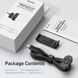 TELESIN Magnetic Waterproof Charging Side Cover Cable KIT For Gopro Hero 9 10 11 12 13 Type-C Charging Cover Port Easy Removable