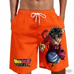 2026 New Dragon Ball Broly Super Saiyan 4 Anime Print Beach Shorts Casual Loose Family Matching Outfits Summer Quick Dry Sports