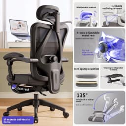 UVR Gaming Computer Chair Home Office Chair Ergonomic Design Reclining Armchair Furniture Lift Adjustable Athletic Chair