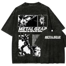 Metal Gear Solid Washed T-shirt 2026 New Model personality Clothes shirt Year round clothing Streetwear Trendy high quality soft
