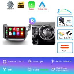For Honda Jazz 2 GG 2008 - 2014 Fit 2 GE GP GE 2007 - 2014 GPS Car Radio Navigation Multimedia Video Player Stereo BT Android 16