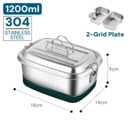 304 Stainless Steel Bento Box Double Layer Compartment Student Lunch Box Leak Proof American Style Airtight Food Container