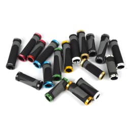 JIBOO 1 Pair Long/Short Bicycle Grip for MTB Natural Rubber Aluminum Alloy Lock Ring Mountain Bike Grip 130mm Anti Slip Handle