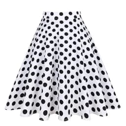 Small Red Polka Dot Cotton Womens Sexy Midi Summer Skirt Pin Up  High Waist Retro Vintage Rockabilly 50s Women Skirt