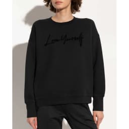 Diamond Flocking Love Yourself Women's Sweatshirt Autumn Winter Crew Neck Long Sleeve Pullover Sweatshirt Fashion Casual Y2K Top