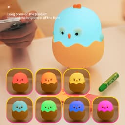 Night Lights Eggshell Chicken Silicone LED Light Children's Bedroom Decorate 7 Color Touch Adjustable Nightlight Indoor Lighting