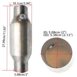 2'' 2.25'' 2.5'' 3" Universal Catalytic Converter Oxygen Sensor 400Cells High Flow Muffler Catalyst Converter Round Stainless