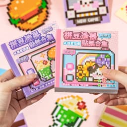2Style 24pcs/bag Pixel Story Bead Scenery Sticker Book Handbook Material Stickers DIY Photo Frame Scrapbook Notebook Cup Laptop