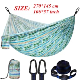 Outdoor Camping Hammock, Single & Double Person Heavy Duty Hammock with Carrying Bag and Tree Straps for Picnic Beach Travel