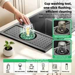 Cup Washer Hidden Bar Sinks With Lid MultifunctionalStainless Steel Kitchen Sink Single Slot Undermount Bowl
