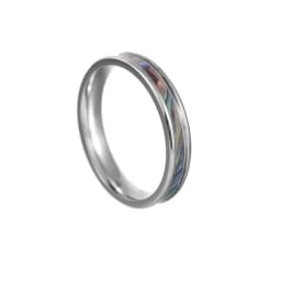 2022 New 4mm Women's Stainless Steel Wedding Ring Opal Meteorite Abalone Shell Ring Jewelry for Women's