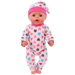 Doll Clothes Long One Piece Pajamas + Nightcap For 18Inch American&43Cm Baby Doll Accessories Nenuco Sleeping Blanket