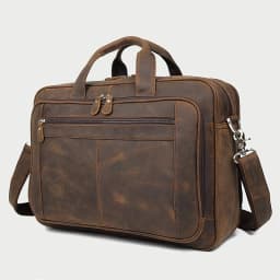 High Quality Genuine Leather Men Briefcase Business Bag Crazy Horse Leather Large 17'inch Laptop Bag Male Portfolio Office Case