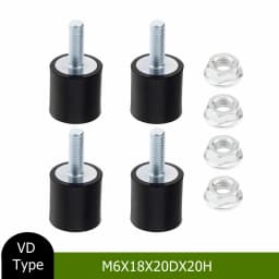 4 pack Rubber Double Studs Anti Vibration Shock Absorber Rubber Mounts Shock Damper with 8 pcs M10 Locking Nuts