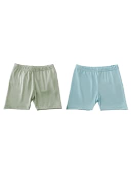 2Pcs Summer Solid Color Kids Leggings Girls Safety Shorts Leggings Girls' Beach Shorts Are Suitable for Children Aged 2-12 Years
