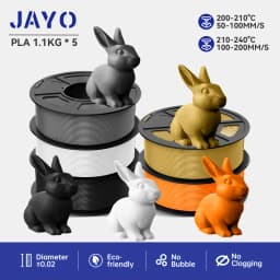 JAYO PLA Filaments 5 Rolls/ 3D Printer Filament 1.75mm FDM 3D Printer Materials Neatly Wound High Toughness for FDM 3D Printer