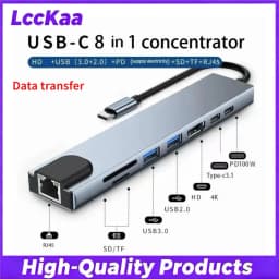 USB C Hub 7/8 in 1 4K HDMI Adapter Splitter with RJ45 USB3.0 2.0 SD/TF Card Reader PD Fast Charge for PC MacBook Notebook Laptop