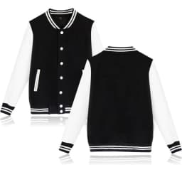 90s Black White Solid Color Jacket Loose Oversized Clothes Casual Men Women Baseball Clothes Personality Street Coat Jackets