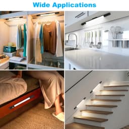Upgraded Motion Sensor Light 3 Color Adjustable Rechargeable Night Lamp Under Cabinet Light Bar with Digital Screen Easy Install