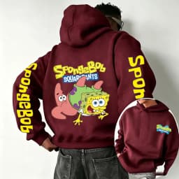 Patrick Star and SpongeBob SquarePants Cartoon Anime 2026 Spring and Autumn Men's and Women's Fashion Sports Hoodies