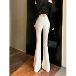 High Waist Flared Suit Pants Women's Spring Summer Autumn New Style Elastic Butt Lifting Casual Long Pants Hoof Pants