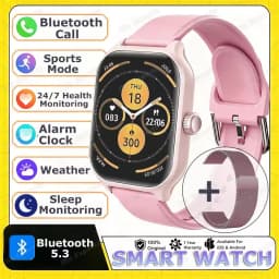 2026 New Smart Watch Bluetooth Call Message Reminder 24 Hour Health Monitoring Smart Watch Gift for Men and Women Ht22