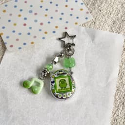 Tamagotchi Mametchi mimitchi Kuchipatchi cartoon note beaded keychain creative two-dimensional cute backpack decorative pendant