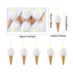 1Set Christmas Ornaments Cone Lollipop Macaroon Ice Cream Xmas Tree Balls Hanging Pendant New Year Gift Navidad Home Party Decor