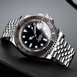 Miyota 8215 PT5000 Stainless Steel 40mm Dive Automatic Men Watch Sapphire Crystal Rotating Bezel Luminous Mechanical Wristwatch