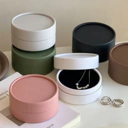 5Pcs 10x5cm Round Jewelry Box Ring Earring Necklace Studs Brooch Small Jewellery Key Coin Gift Boutique Packaging Organizer Case
