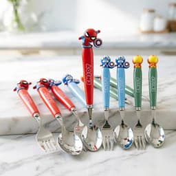 2026 NEW Cool Hero Cutlery Captain Cartoon Fork Spoon Set Storage Box Tableware Birthday Christmas Gift For Fans Theme Party