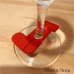 10/20pcs Christmas Felt Wine Cup Glass Ring Card Table Decoration Xmas New Year Eve Home Decoration Navidad Noel Party Supplies