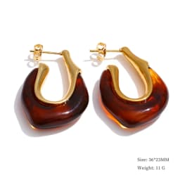Yhpup New Arrivals Multi-Color Resin Round Square Geometric Earrings for Women Autumn Winter Style Daily Wear Fashion Jewelry