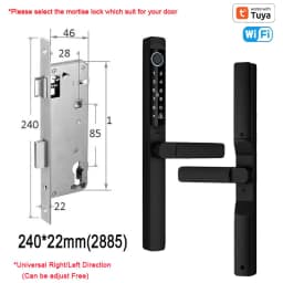 Tuya App Smart Door Lock Waterproof Fingerprint Password Card Bridge-Cut For Outdoor Pull Push Sliding Grille Door