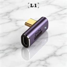 UGOURD 40Gbps Extension Cable Adapter USB C Male to USB C Female Adapter Angled Type C to C Converter 240W With Indicator Light