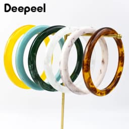 2/4Pcs 9cm Amber Plastic Bag Handle Acrylic O Ring Purse Frame Women Handbag Woven-bag Replace Handles DIY Bags Accessories