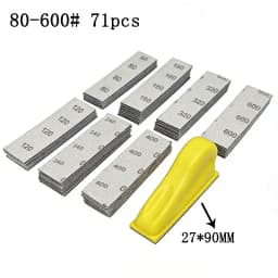 Micro Detail Sander Paper Kit 71-131Pcs Wet Dry Sandpaper Assorted Grit 3.5”x 1”Hand Sanding Block with Hook and Loop Sanding