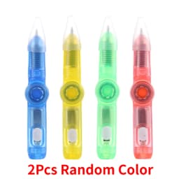 Glow Rotating Spinning Gaming Pen Cool LED Colourful Luminous Flash Ball Point Stress Relief Toys Ballpoint Pen with Battery