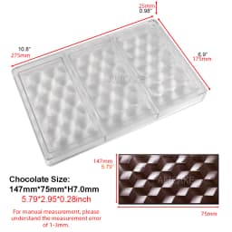 3D Polycarbonate Chocolate Molds Sphere Diamond Chocolate Bonbons Candy Bar Professional Confectionery Baking Pastry Tools