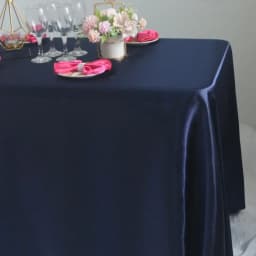 Reusable Satin Tablecloth Wedding Mariage Party Decoration Polyester Picnic Countryard Birthday Christmas Table Cloth White/Blue
