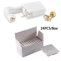 24PCS/Box Disposable Sterile Ear Piercing Unit Ear Cartilage Tragus Helix Piercing Gun More Safety Piercer Tool For Piercing