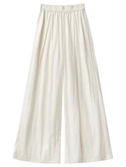 CHIC VEN Women Pants Solid Elastic Waist Loose High Waisted Casual Female Trouser Long Wide Leg Pant Spring Summer 2025