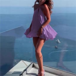 Sexy Off Shoulder Hanging Strap Loose Mini Dresses Sleeveless Hollow Out Deep V-neck Beach Dress Backless Women Summer Vestidos