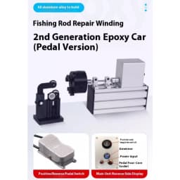 Portable Fishing Rod Winding Machine Epoxy Resin Rotating Gluing Tool Fishing Rod Building Elctric-Drive Machine + Foot Switch