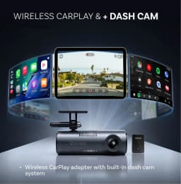 Ottocast OttoSafe Cam 2 in 1 Dash Cam Wireless CarPlay Adapter 2K 130° Wide Angle Night Vision Front Auto Recording Rear DashCam