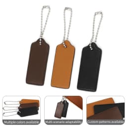 2Pcs Cowhide Luggage Tag Travel Suitcase Tags Bags Accessories Leather Bag Charm Chain Keychain Pendant for Handbag Purse