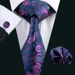 Fashion Silk Purple Solid Mens Wedding Tie Hanky Set Barry.Wang Designer Paisley Floral Neckties For Mens Gift Party Groom