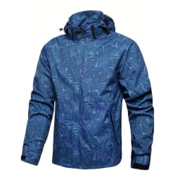 2025 Men's Casual Waterproof Windbreaker Jacket Full Zip Up Hooded Shell Outdoor Hiking Coat For Autumn Plus Size