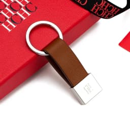 CH Leather Keychain Fashionable Simple Unique Printed Design Fashion Keychain Gifts Jewelry Niche High-end Luggage Accessories
