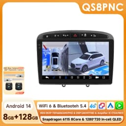 Snapdragon 6115 Carplay Android 14 Auto radio for Peugeot 308 308SW 2007-2015 408 Autoradio GPS 360 Camera multimedia 2din RDS